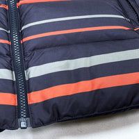 (DESIGNERS) 2000'S～ UNDERCOVERISM SLEEVE LEATHER PANELED STRIPE PATTERN DOWN JACKET