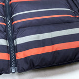 (DESIGNERS) 2000'S～ UNDERCOVERISM SLEEVE LEATHER PANELED STRIPE PATTERN DOWN JACKET
