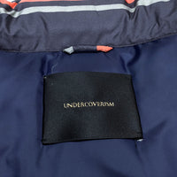(DESIGNERS) 2000'S～ UNDERCOVERISM SLEEVE LEATHER PANELED STRIPE PATTERN DOWN JACKET