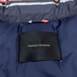 (DESIGNERS) 2000'S～ UNDERCOVERISM SLEEVE LEATHER PANELED STRIPE PATTERN DOWN JACKET