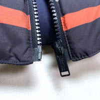 (DESIGNERS) 2000'S～ UNDERCOVERISM SLEEVE LEATHER PANELED STRIPE PATTERN DOWN JACKET