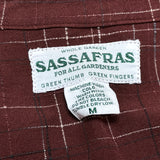 (designers) MADE IN JAPAN SASSAFRAS LATTICE PATTERN STITCHED DESIGN LOOP COLLAR BOX SHIRT WITH WRAP POCKET
