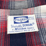(BORO) 1960'S～ PILGRIM SHADOW PLAID RAYON LOOP COLLAR BOX SHIRT