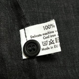 (designers) MADE IN EU ESKANDAR LINEN 100% LOOSE FIT DESIGN COLLARLESS BIG SHIRT