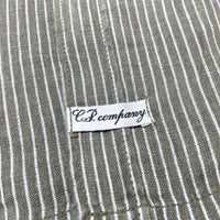 (DESIGNERS) MADE IN ITALY C.P.COMPANY LINEN 100% STRIPED SHORT SLEEVE BOX SHIRT