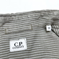 (DESIGNERS) MADE IN ITALY C.P.COMPANY LINEN 100% STRIPED SHORT SLEEVE BOX SHIRT