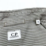 (DESIGNERS) MADE IN ITALY C.P.COMPANY LINEN 100% STRIPED SHORT SLEEVE BOX SHIRT
