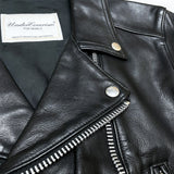(DESIGNERS) 2015 MADE IN JAPAN UNDERCOVERISM 2 ROWS ZIP DESIGN DOUBLE BREASTED LEATHER BIKER JACKET