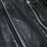 (DESIGNERS) 2015 MADE IN JAPAN UNDERCOVERISM 2 ROWS ZIP DESIGN DOUBLE BREASTED LEATHER BIKER JACKET