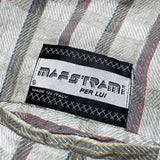 (vintage) 1980'S～ MADE IN ITALY MAESTRAMI FLAX 100% LATTICE PATTERN DOUBLE BREASTED BLAZER JACKET