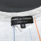 (DESIGNERS) AD2009 COMME des GARCONS HOMME PLUS STRIPE PATTERN STITCHED SHIRT WITH KNIT POCKET