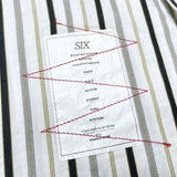(DESIGNERS) MADE IN JAPAN SYU HOMME FEMME STRIPED BUTTON DOWN SHIRT WITH STRING