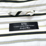 (DESIGNERS) MADE IN JAPAN SYU HOMME FEMME STRIPED BUTTON DOWN SHIRT WITH STRING