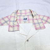 (designers) MADE IN USA AIE PLAID PATTERN X CORDUROY PANELED LOOP COLLAR COACH SHIRT JACKET