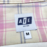 (designers) MADE IN USA AIE PLAID PATTERN X CORDUROY PANELED LOOP COLLAR COACH SHIRT JACKET