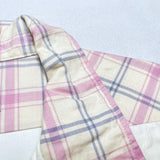 (designers) MADE IN USA AIE PLAID PATTERN X CORDUROY PANELED LOOP COLLAR COACH SHIRT JACKET