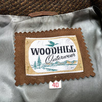 (VINTAGE) 1960'S～ WOODHILL Outerwear NUBUCK LEATHER PANELED ITALIAN COLLAR WOOL JACKET