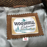 (VINTAGE) 1960'S～ WOODHILL Outerwear NUBUCK LEATHER PANELED ITALIAN COLLAR WOOL JACKET