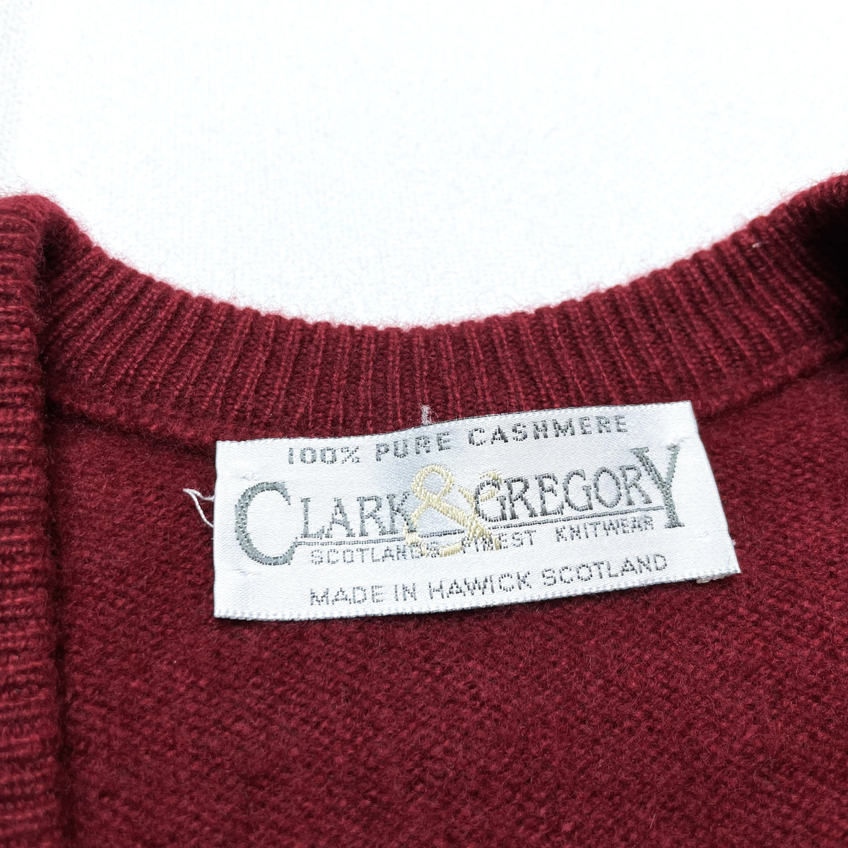 (VINTAGE) MADE IN SCOTLAND CLARK & GREGORY CASHMERE 100% V NECK KNIT ...