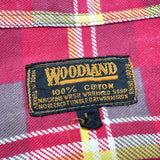 (boro) 1980'S～ MADE IN TURKEY WOODLAND PLAID PATTERN PRINT FLANNEL SHIRT