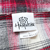 (vintage) 1990'S～ MADE IN USA HAMWEAR SLEEVE THERMAL PANELED SHADOW PLAID SHIRT