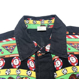 (VINTAGE) 1990'S～ MADE IN KOREA J・V BAD BOYZ GAMBLE PATTERN ALL OVER PRINT SHORT SLEEVE SHIRT