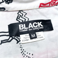 (DESIGNERS) AD2016 BLACK COMME des GARCONS SAXOPHONE PLAYING MAN PATTERN ALL OVER PRINT SHORT SLEEVE SHIRT