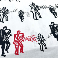 (DESIGNERS) AD2016 BLACK COMME des GARCONS SAXOPHONE PLAYING MAN PATTERN ALL OVER PRINT SHORT SLEEVE SHIRT