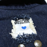 (designers) 1990'S～ MOSCHINO 2 POCKET DENIM TRUCKER JACKET WITH BUTTON METAL FITTINGS