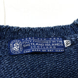 (vintage) MADE IN SCOTLAND FULLY FASHONED IN THE SHETLAND INDIGO DYED COTTON KNIT VEST