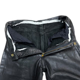 (VINTAGE) 1980'S UNKNOWN 5 POCKET THICK LEATHER PANTS