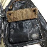 (VINTAGE) HAROLD'S GEAR VERY SHORT LENGTH LEATHER JACKET WITH 6 POCKET