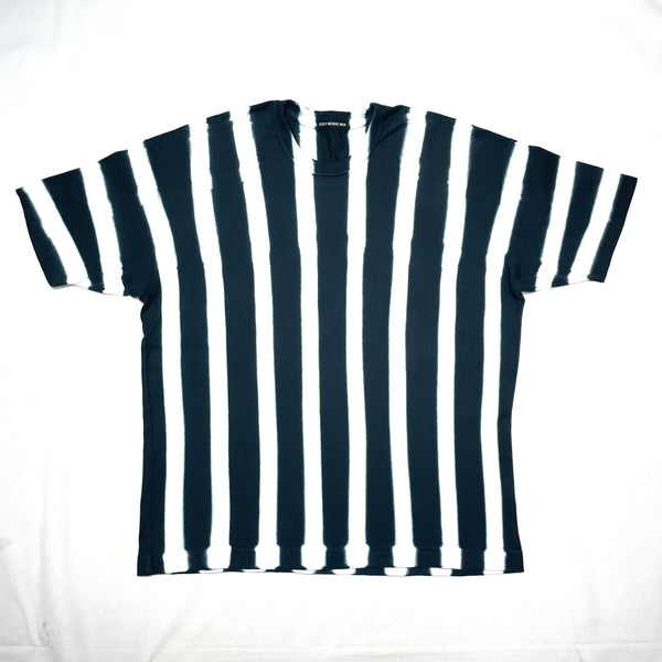 (DESIGNERS) MADE IN JAPAN ISSEY MIYAKE MEN BLACK TAG STRIPE PATTERN DYED T-SHIRT