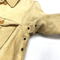 (VINTAGE) 1930'S MID-WESTERN BACKSKIN EYELET TALON LEATHER JACKET