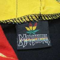 (T-SHIRT) 1990'S～ MARIJHUANA RASTA COLOR LOGO EMBROIDERED HOODED T-SHIRT