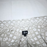 (VINTAGE) 1990'S～ OLD STUSSY MONOGRAM PATTERN TOTAL PATTERN 3 POINT FASTENED SHORT SLEEVE SHIRT