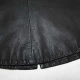 (VINTAGE) 1990'S～ BCBG MAXAZRIA FLY FRONT STYLE PEFORATED LEATHER SHORT SLEEVE SHIRT