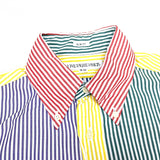 (VINTAGE) MADE IN USA INDIVIDUALIZED SHIRTS STRIPED 5 COLOR PANELED BD SHIRT
