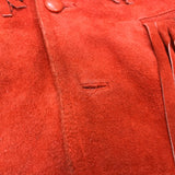 (VINTAGE) UNKNOWN LEOPARD PATTERN FAUX FUR PANELED SUEDE FRINGE JACKET