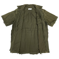 (DESIGNERS) 1990'S GOMME HOMME DISTRESSED GARMENT DYED SHORT SLEEVE BOX SHIRT