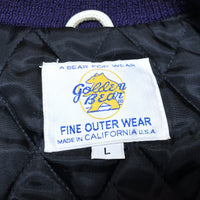 (VINTAGE) MADE IN USA GOLDEN BEAR PLAIN SLEEVE LEATHER VARSITY JACKET