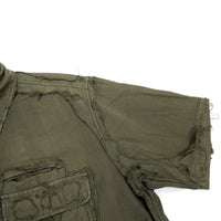 (DESIGNERS) 1990'S GOMME HOMME DISTRESSED GARMENT DYED SHORT SLEEVE BOX SHIRT