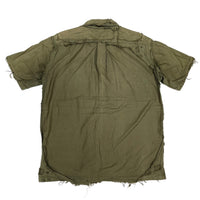 (DESIGNERS) 1990'S GOMME HOMME DISTRESSED GARMENT DYED SHORT SLEEVE BOX SHIRT
