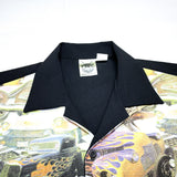 (VINTAGE) DEAD STOCK NEW? 1990'S～ MADE IN USA MOSQUITOHEAD HOT ROD PICTURE PRINTED OPEN COLLAR SHORT SLEEVE BOX SHIRT