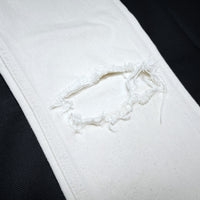 (DESIGNERS) MADE IN JAPAN UNUSED DISTRESSED 5 POCKET COLOR DENIM PANTS