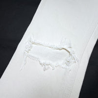 (DESIGNERS) MADE IN JAPAN UNUSED DISTRESSED 5 POCKET COLOR DENIM PANTS