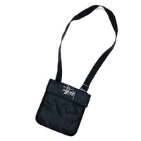 (OTHER) 1990'S OLD STUSSY LOGO EMBROIDERED NYLON SHOULDER BAG