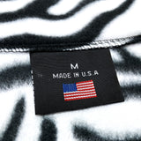 (VINTAGE) DEAD STOCK NEW MADE IN USA UNKNOWN ZEBRA PATTERN NYLON PANELED FLEECE JACKET