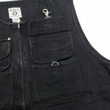 (VINTAGE) 1990'S～ RESULTS BLACK DENIM ZIP UP VEST WITH 6 POCKET