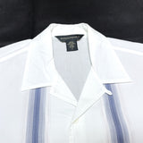 (VINTAGE) 1990'S～ MADE IN HONG KONG BANANA REPUBLIC LINED DESIGN LOOP COLLAR SHORT SLEEVE BOX SHIRT